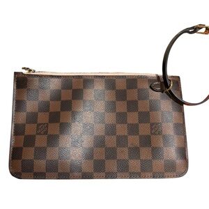 LOUIS VUITTON Damier Ebene Light PINK Pochette Rose Neverfull Ballerine Wristlet